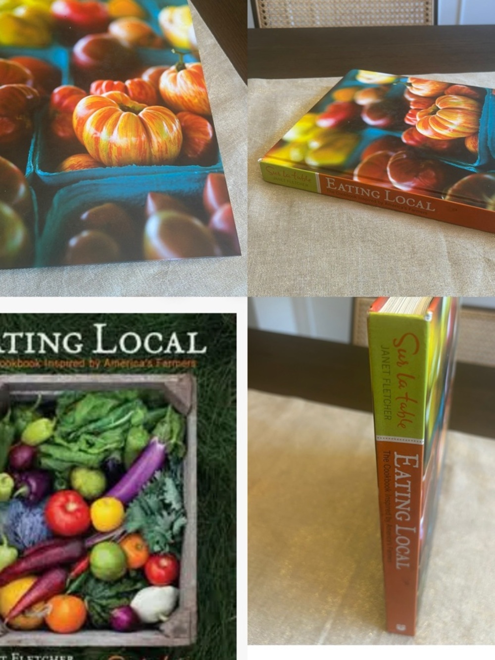 Sur La Table Eating Local Cookbook — Vibrant Orange, Green, Blue Cover